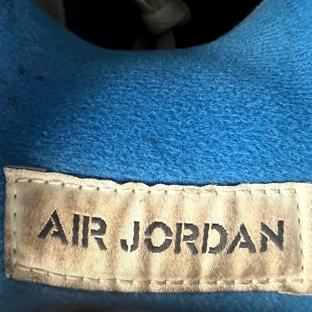 Jordan Air Jordan 4 Retro Mens 13 White Blue Military Blue Leather Golf Gum Sole